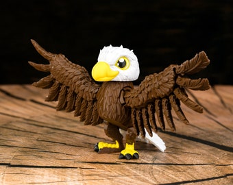 Cute Flexi Bald Eagle - 3D Printed