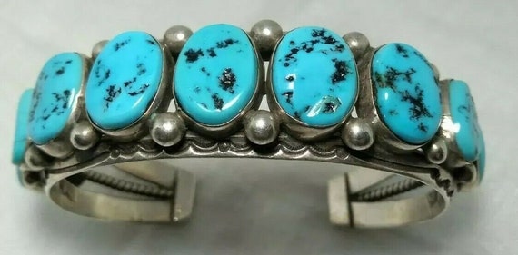 Turquoise Bracelet Sterling Silver Harrison Jim - image 1
