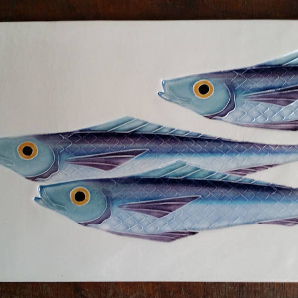 Zippy Fish handmade art tile ceramic trivet