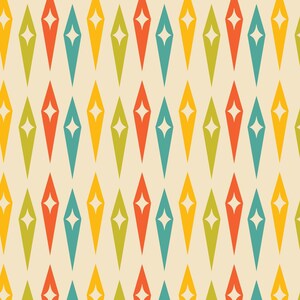 Zestaw kartek okolicznościowych Mid Century Modern Diamond – opakowanie 8, 16, 24 sztuk, papier firmowy do kartek, geometryczny wzór retro, puste wnętrze