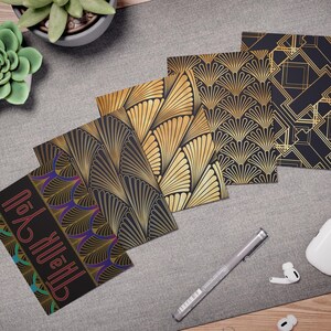 Grußkarten, Art Deco Dankeskarten, Gilded Age Briefpapier Set, Karte Karte, Geschenk Set, Dankeskarten, Multi-Design