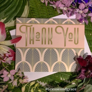 Old Hollywood Glam Art Deco Thank You - Blank Greeting cards (8, 16, and 24 pcs)