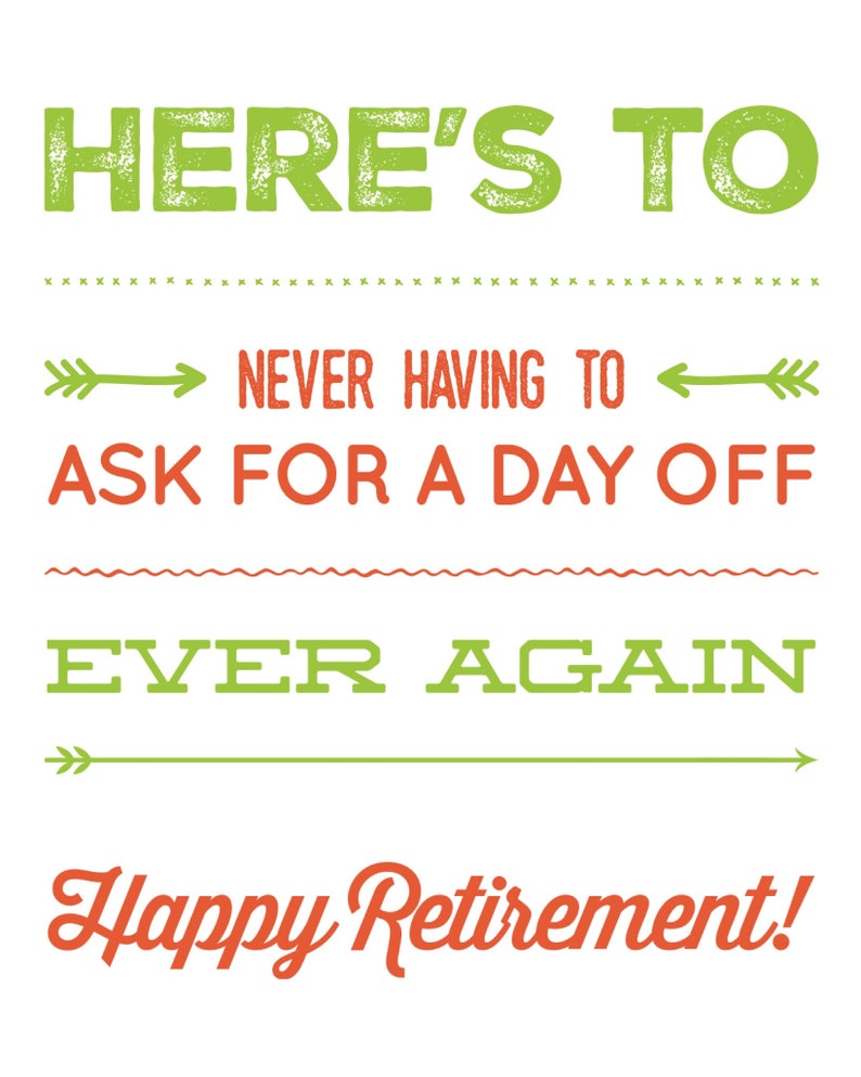 INSTANT DOWNLOAD Retirement Card Day Off Congratulations Etsy