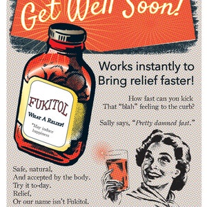 FUKITOL Fuck It Get Well, Coworker Card, Friend Card, Joke Card, Sarcastic Card, Divorce Card BLANK Inside, Free SHIP image 1