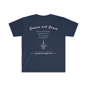 Grease and Grace Logo Front & Back Unisex Softstyle T-Shirt image 4