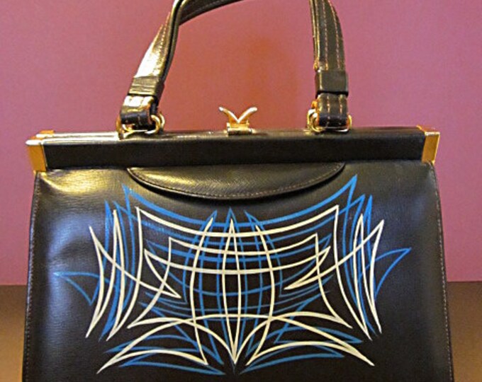 Mod 60s Vinyl Pin up Purse Rockabilly Pinstriped Etsy