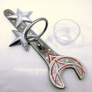 Hot Rod Wrench Rockabilly Votive Candle Holder with Hand Painted Pin-striping