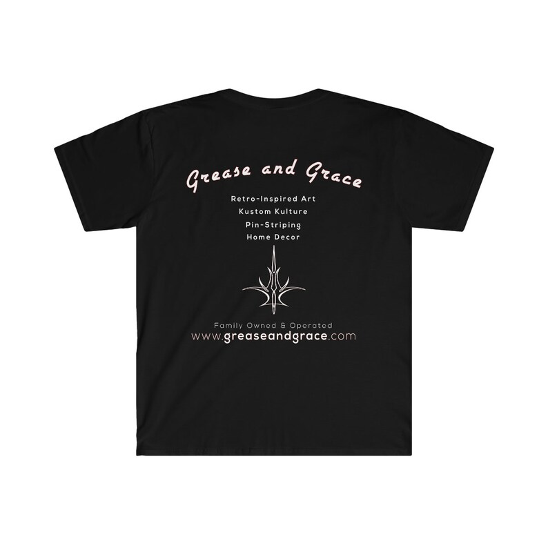 Grease and Grace Logo Front & Back Unisex Softstyle T-Shirt image 2