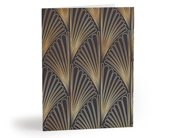 Gold & Black Art Deco Fans - Greeting cards (8, 16, and 24 pcs)