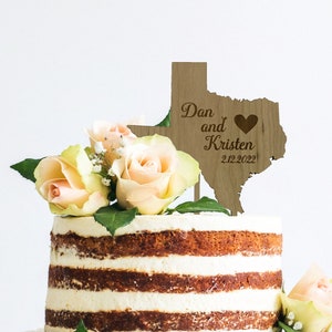 Wood State Cake Topper [Any state, rustic country vineyard wedding decor ] JW Design Studio