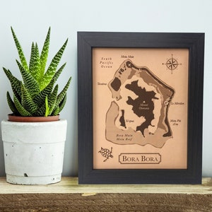 Leather anniversary gift for him her, Our honeymoon wedding map - ANY location keepsake map | JW Design Studio