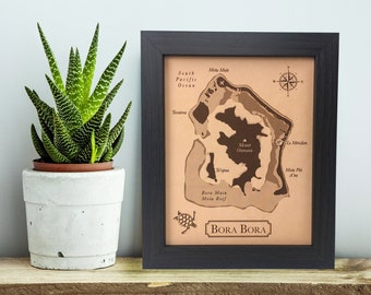 Leather anniversary gift for him her, Our honeymoon wedding map - ANY location keepsake map | JW Design Studio