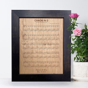 wood sheet music custom wall art - 5th or 6th anniversary gifts idea | JW Design Studio