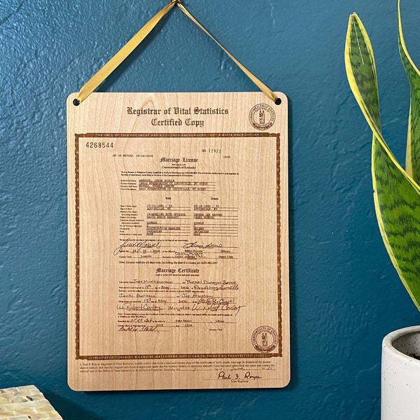 Marriage Certificate Frame Etsy
