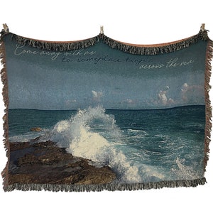 Personalized Cotton Photo Blanket - Cotton Anniversary Gift, Custom Woven Throw with Your Photo