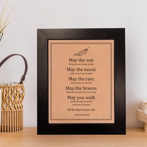 Apache Blessing leather engraved wall art - Inspirational wedding gifts idea | JW Design Studio