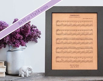 Leather anniversary gift sheet music [ leather engraved, 3rd anniversary gift for him or her ] JW Design Studio