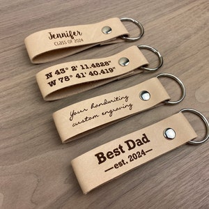 Leather Bag Charm Personalized Leather Keychains – Holiday gift for him or her | JW Design Studio