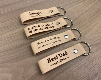 Personalized Leather Keychains - Birthday Gift or Leather Anniversary Idea | JW Design Studio