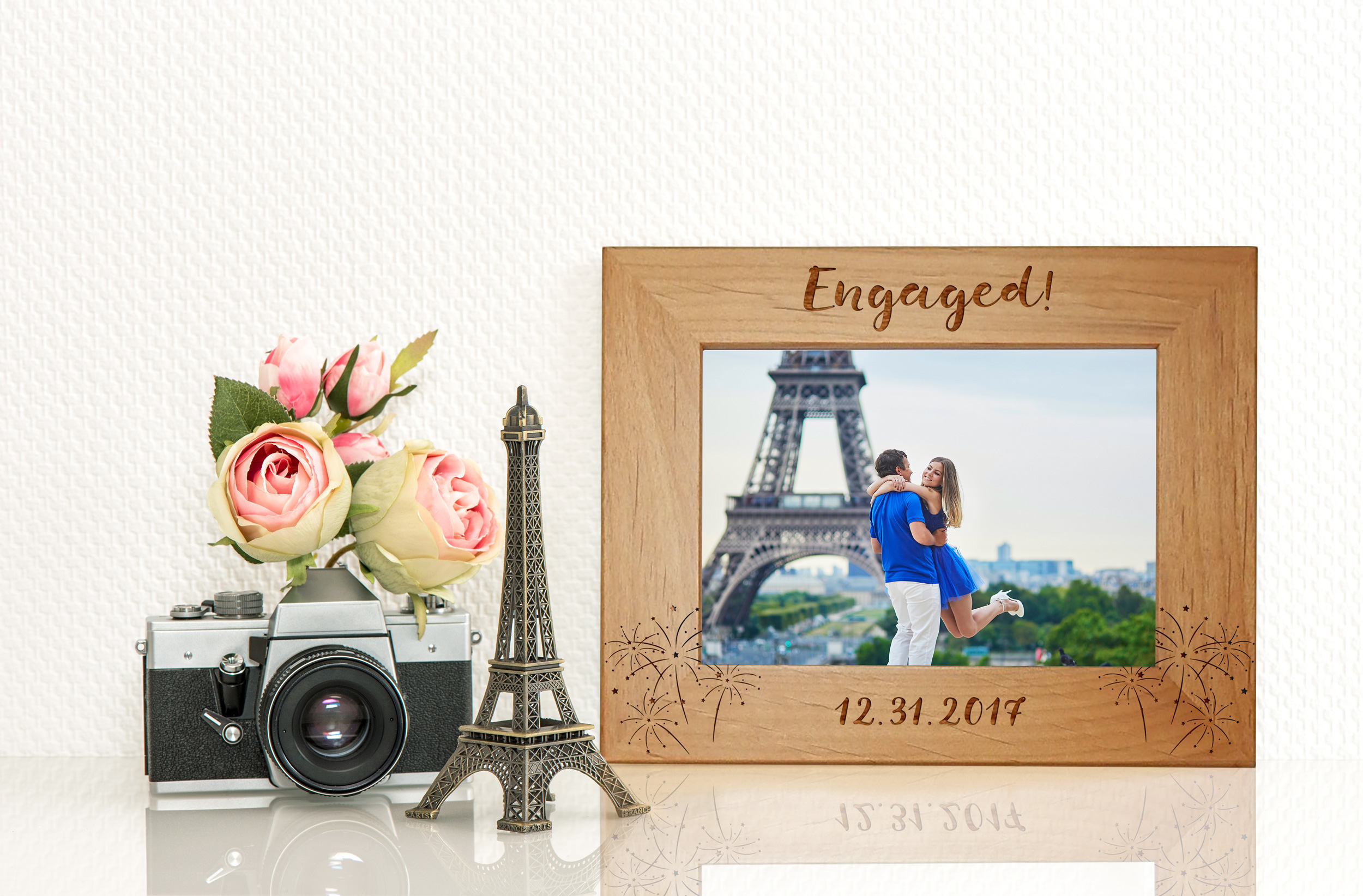 engaged picture frame engagement gift for couple Etsy