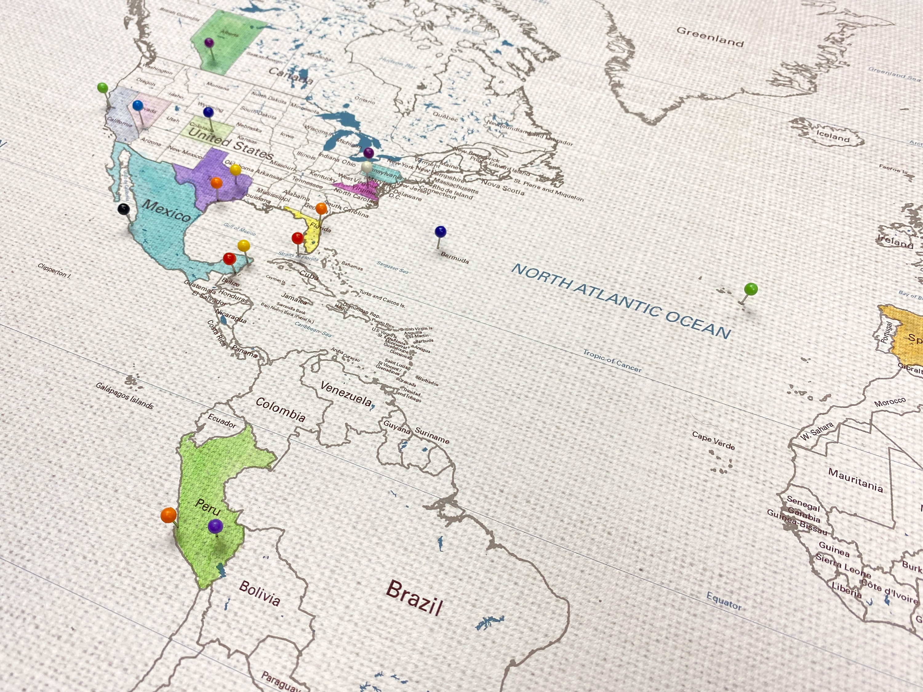World Watercolor Map DIY - 2nd Cotton Anniversary Gifts for him or her, Travel Valentines Day | JW Design Studio
