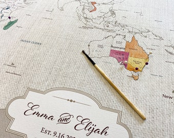World Watercolor Map DIY - 2nd Cotton Anniversary Gift for him or her | JW Design Studio
