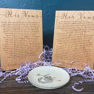 Wedding Vow Cards [ Rustic Wedding Decor, personalized vow book alternative ] JW Design Studio