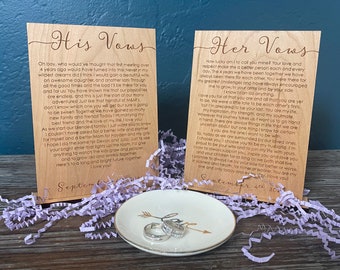 Wedding Vow Cards [ Rustic Wedding Decor, personalized vow book alternative ] JW Design Studio