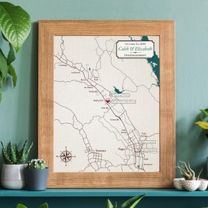 Aangepaste kaart Napa Valley - verloving, huwelijksverjaardagscadeaus | JW Design Studio