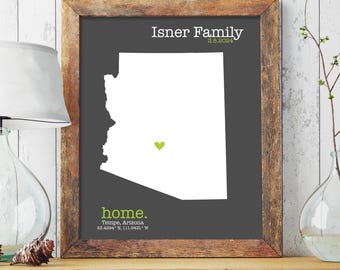 Personalized State Map Print: New Homeowner Gift, Housewarming Art