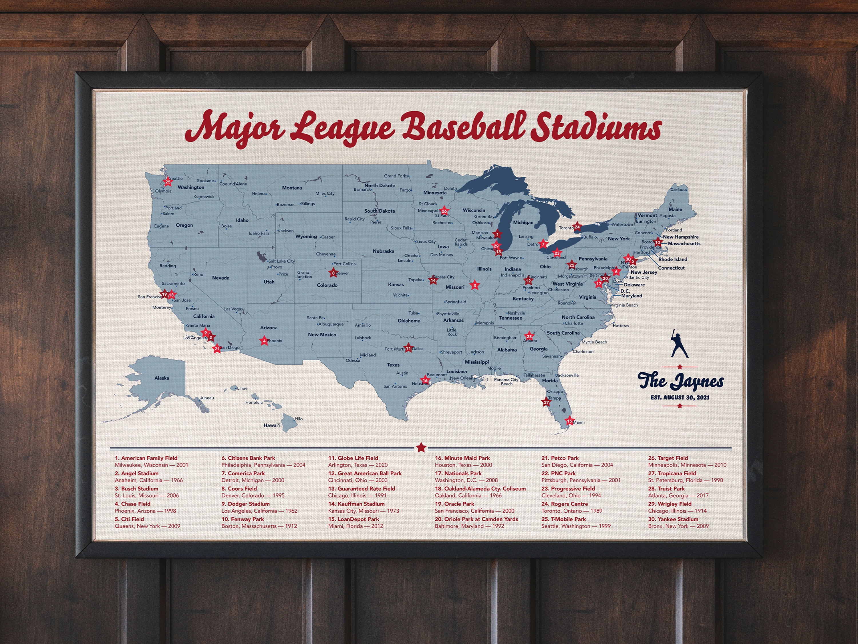 125th ANNIVERSARY　USA BASEBALL MAP パズル MLB USA Baseball Map 500 Piece Jigsaw Puzzle