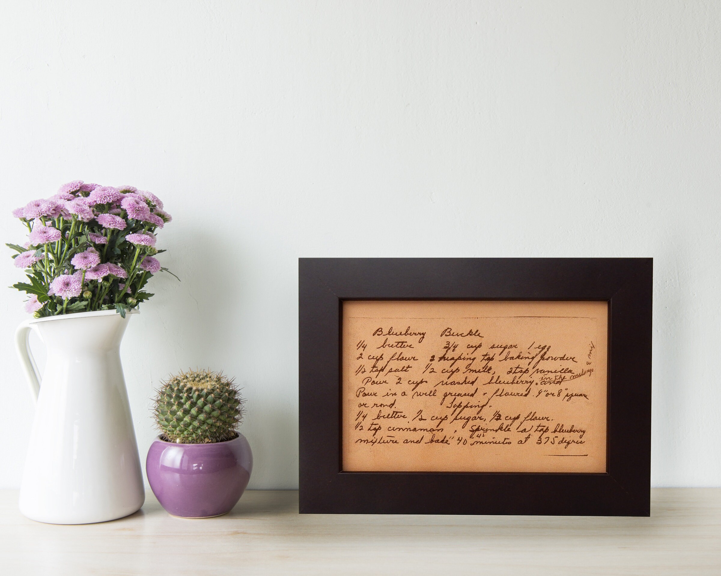Handwritten Recipe Leather Art Engraved 4x6 Inch Jw Design Etsy 日本