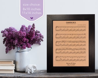 Leather anniversary gift sheet music [ leather engraved, 3rd or 9th anniversary gift for him or her ] JW Design Studio
