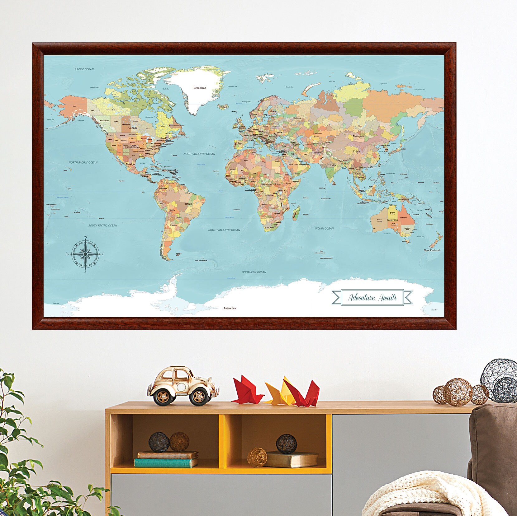 SALE World Map Push Pin Paper Anniversary T Idea Push