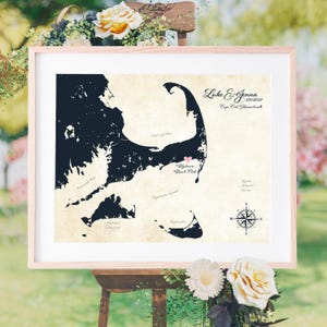 Individuelle Hochzeitskarte Einzigartige Gästebuch Alternative - Cape Cod und Darüber hinaus, personalisierte Hochzeitsdeko | JW Designatelier