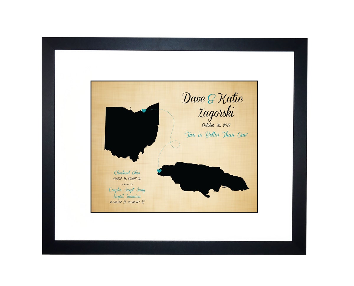 Cotton Anniversary Gift for Him Her Keepsake Our Journey Map Etsy UK