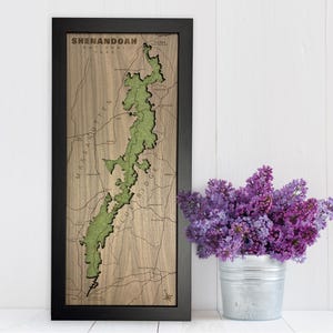 Kaart Shenandoah National Park, Skyline Drive - houtwandelcadeau, decor berghut | JW Design Studio