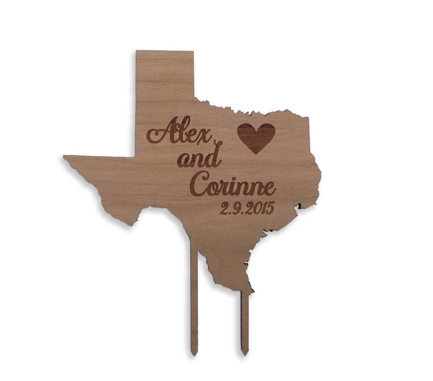 Wood State Cake Topper [Any state, rustic country vineyard wedding decor ] JW Design Studio