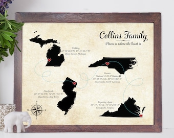 Personalized Our Journey Keepsake Map Art With States