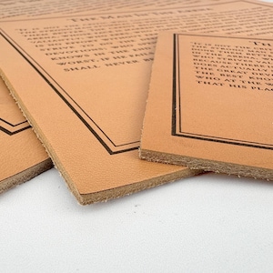 using thick, premium leather, we engrave our professionally typeset design of the Man in the Arena quote by Theodore Roosevelt for a gift that will last a lifetime.