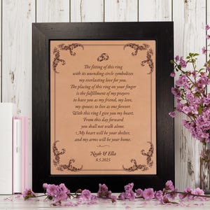 Personalized Wedding Vows Engraved on Leather – 3rd & 9th Anniversary Gift, Keepsake Gifts | JW Design Studio