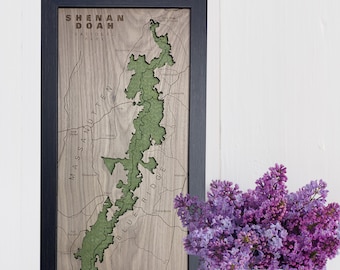 Shenandoah National Park Map, Skyline Drive - Engraved Wood Hiking Gift | JW Design Studio