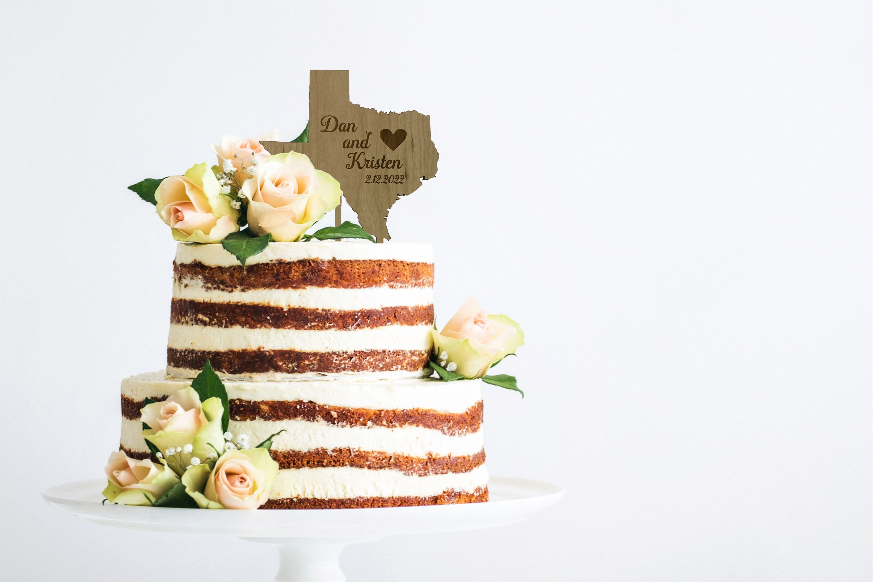 Wood State Cake Topper [Any state, rustic country vineyard wedding decor ] JW Design Studio