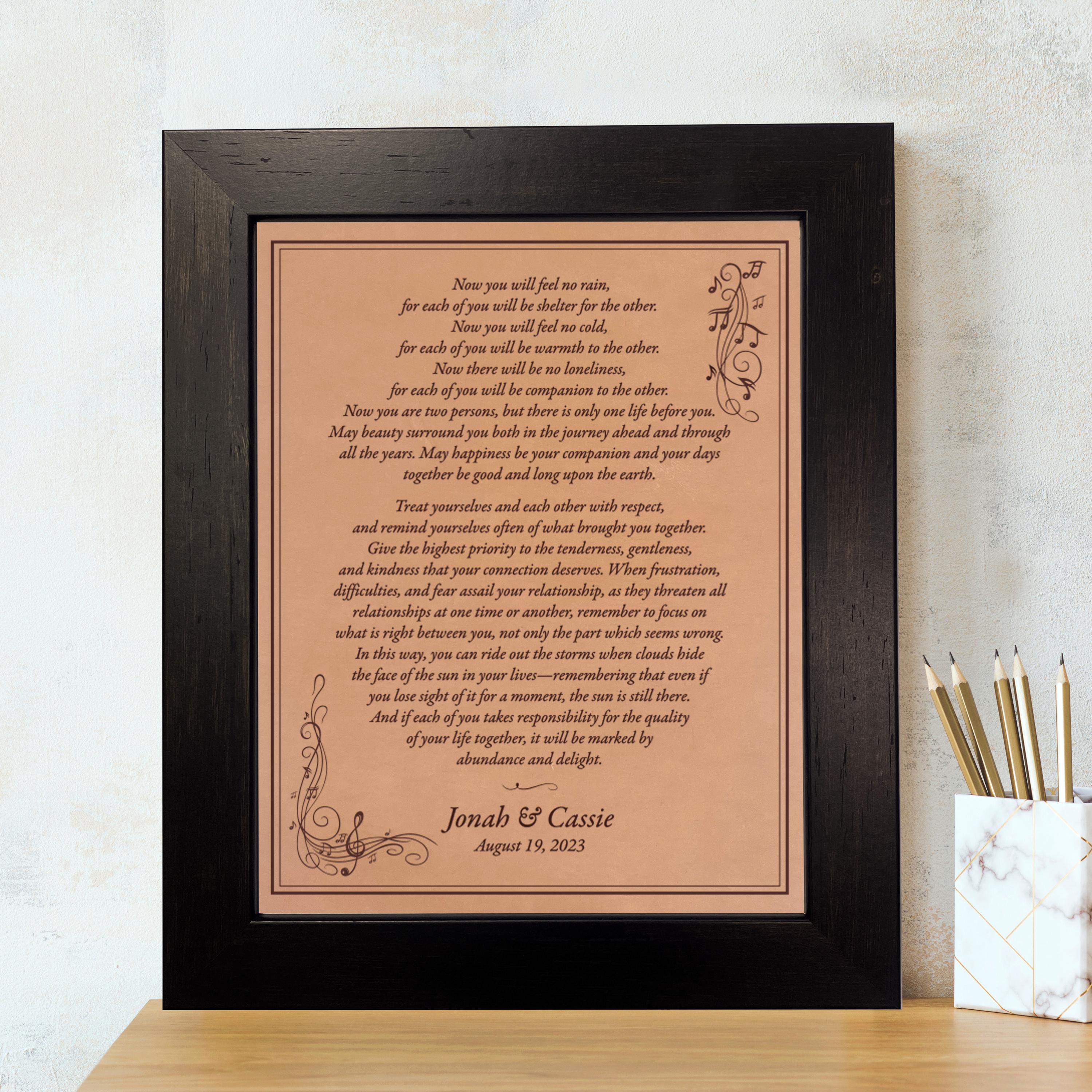 Personalized Leather 3rd or 9th Anniversary Gift: Song Lyrics, Wedding Vows, Love Letter Engraved