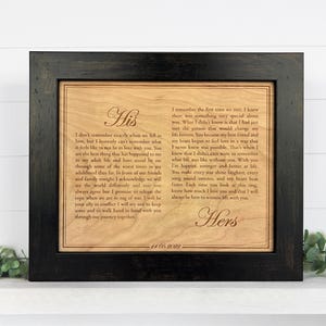 Custom Engraved Wedding Vows on Wood - 5th Anniversary Gift for couples | JW Design Studio