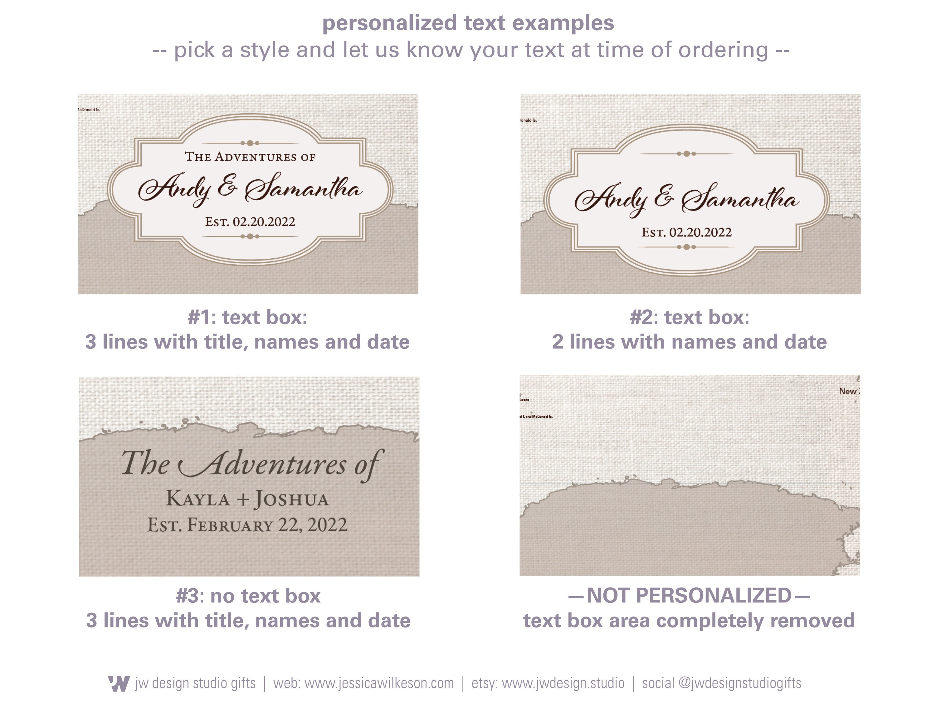 World Watercolor Map DIY - 2nd Cotton Anniversary Gifts for him or her, Travel Valentines Day | JW Design Studio