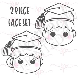 Grad Face 2 Piece Cookie Cutter Set