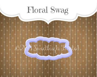 Floral Swag Cookie Cutter. Flower Cookie Cutter. Double Flower Cookie Cutter.