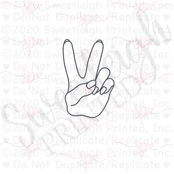 Girly Peace Hand Cookie Cutter Etsy