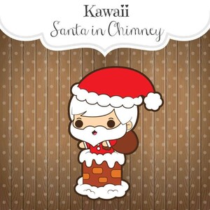 Kawaii Santa in Chimney Cookie Cutter